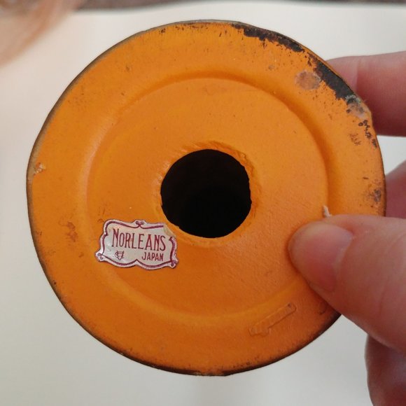 Accents 197s Norleans Japanese Ceramic Redorange Candle Holders Looks